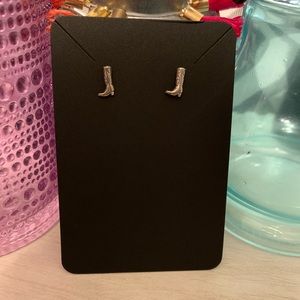 Sterling Silver Cowboy Boot Earrings